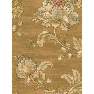 Seabrook Designs HE51307 Heritage Acrylic Coated Floral Wallpaper